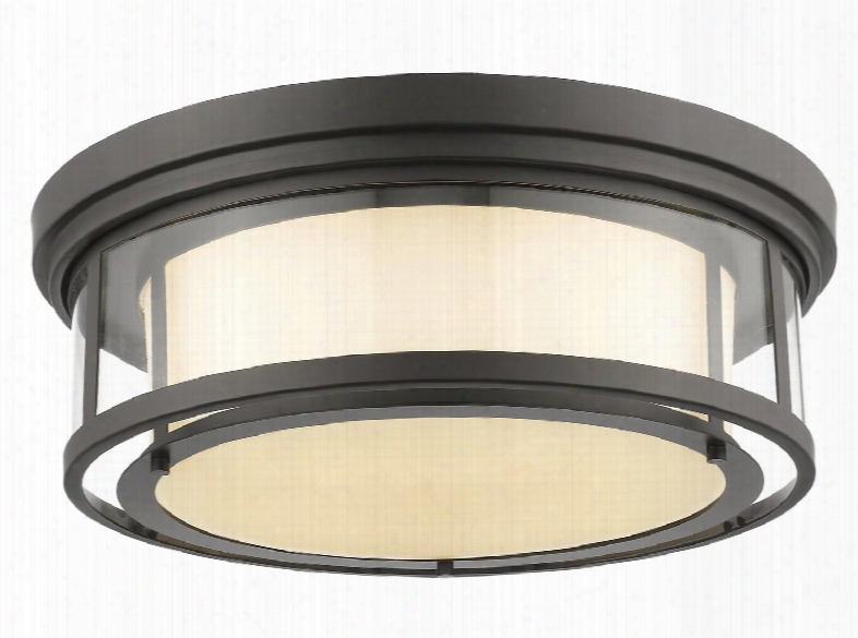 Luna 2005f21-brz 21.25" 4 Light Flush Mount Coastal Nautical Seasidehave Steel Frame With Bronze Finish In Matte