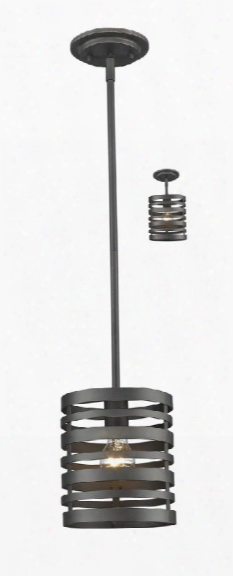 Memphis 441mp-brz 7" 1 Light Mini Pendant Contemporary Metropolitan Shabby Chichave Steel Fabricate With Bronze