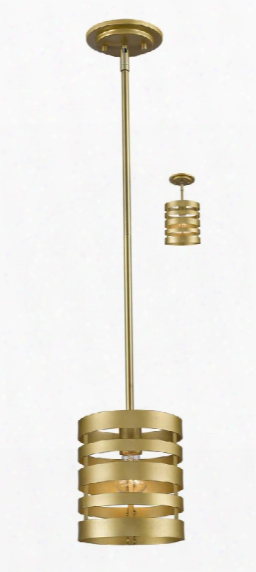 Memphis 441mp-sg 7" 1 Light Mini Pendant Contemporary Metropolitan Shabby Chichave Steel  Frame With Satin Gold