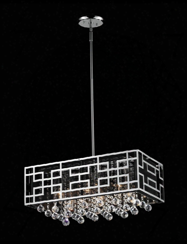 Mirach 870ch 11" 6 Light Chandelier Contemporary Metropolitanhave Steel Frame With Chrome Finish In Black And