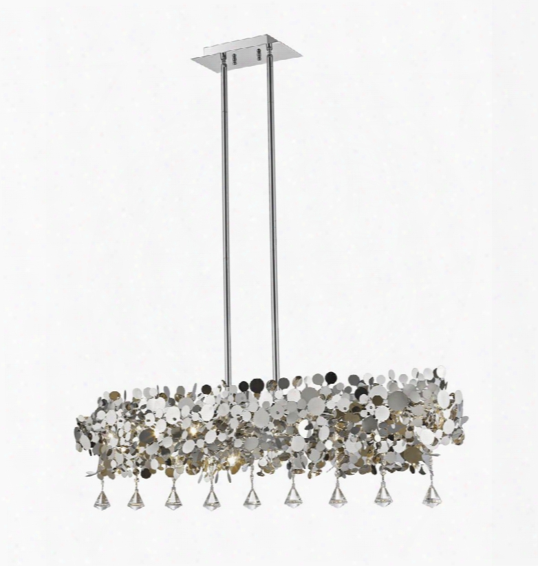 Monaco 1001-42ch 12" 8 Light Pendant Contemporary Metropolitanhave Steel Frame With Chrome Finish In