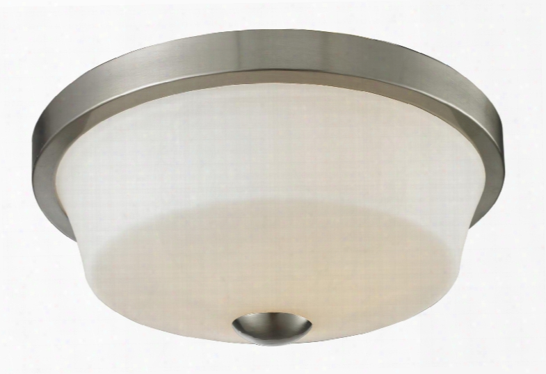 Montego 410f2 13.375" 2 Light Flush Mount Transitional Fusionhave Steel Frame With Brushed Nickel Finish In Matte