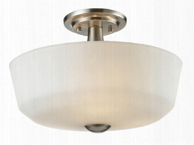 Montego 410sf3 14.625" 3 Light Semi Flush Mount Transitional Fusionhave Steel Frame With Brushed Nickel Finish In Matte