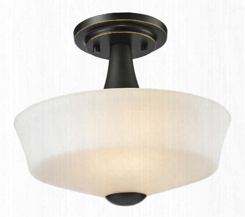 Montego 411sf2 12" 2 Light Semi Flush Mount Transitional Fusionhave Steel Frame With Coppery Bronze Finish In Matte