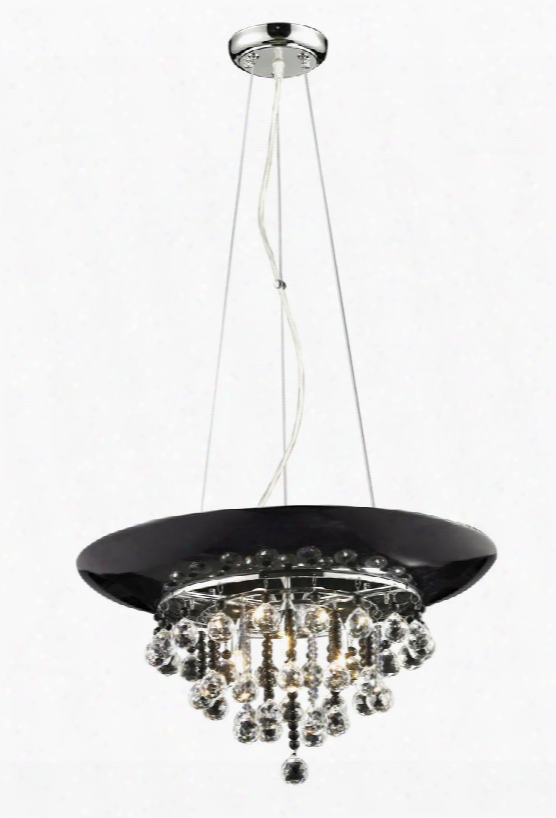 Nines 881p-ch 19" 3 Light Crystal Pendant Contemporary Metropolitanhave Steel Frame With Chrome Finish In
