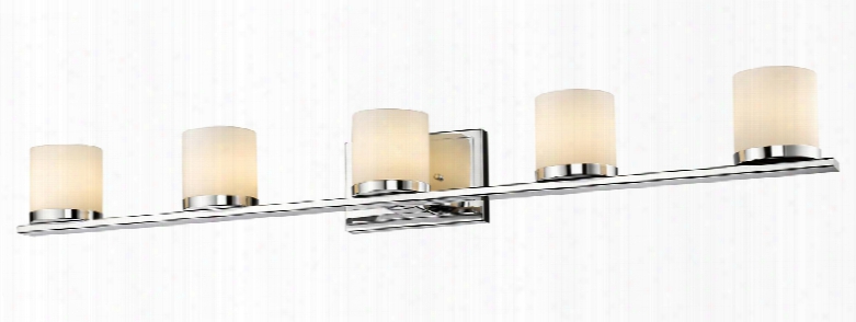 Nori 1912-5v-ch-led 40" 5 Light Vanity Light Contemporary Eclectichave Setel Frame With Chrome Finish In Matte