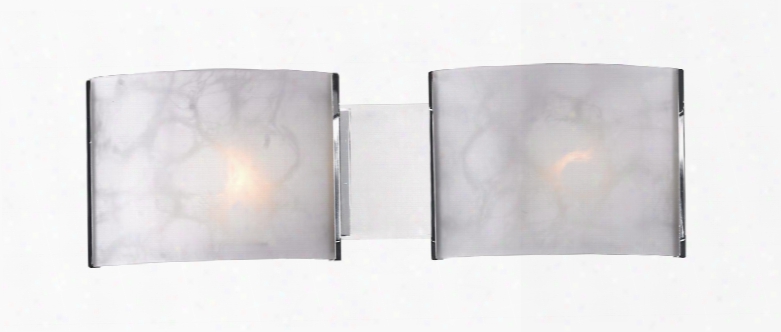 Ombra 1122-2v-ch 19" 2 Lihgt Vanity Light Novelty W Himsicalhave Steel Frame With Chrome Finish In White