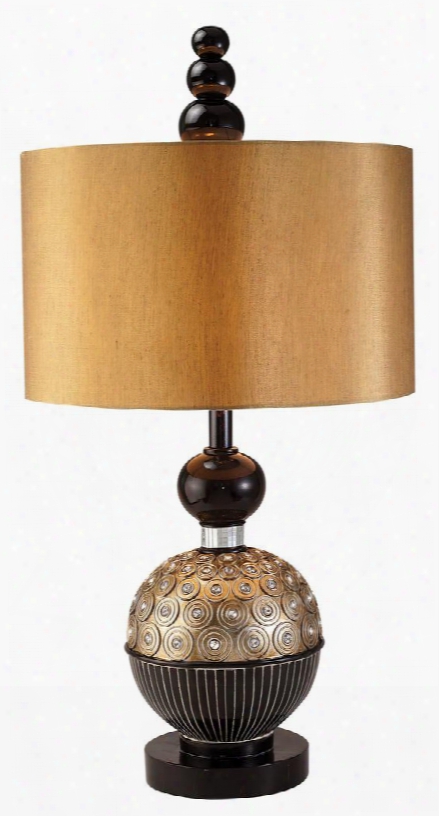Patrice L94245t Table Lamp With Transitional Style Beautiful Circular Pattern Clear Gem Accents Champagne Gold And Black Finish In Champagne