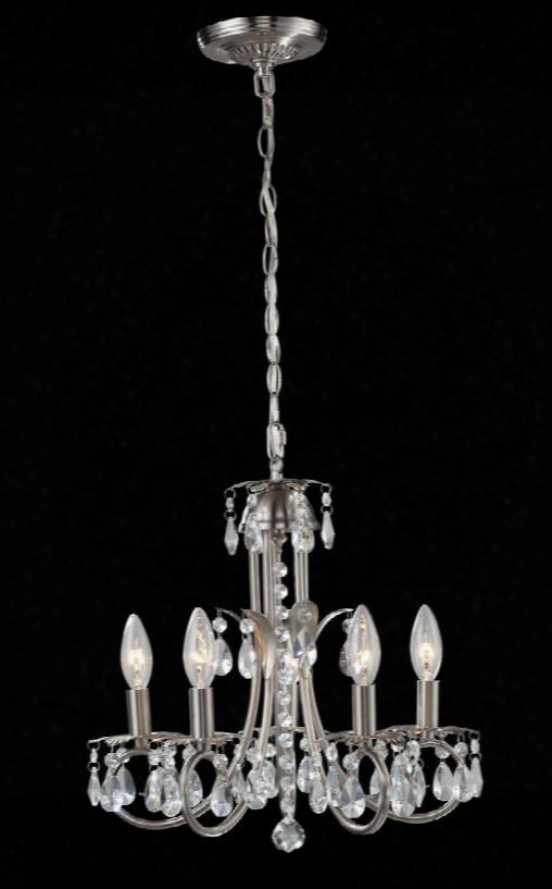 Pearl 852bn 15" 5 Lkght Chandelier Shabby Chic Rustic Contemporary Whimsicalhave Steel Frame With Brushed Nickel