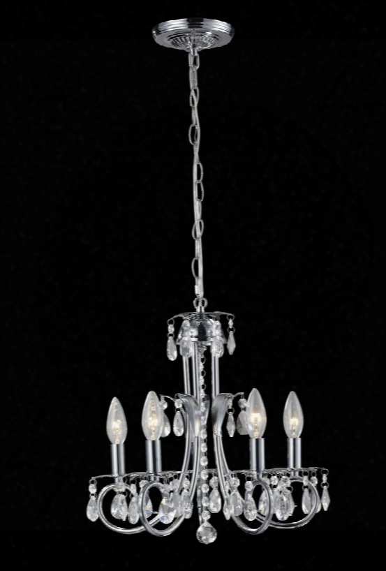 Pearl 852ch 15" 5 Light Chandelier Shabby Chic Rustic Contemporary Whimsicalhave Steel Frame With Chrome