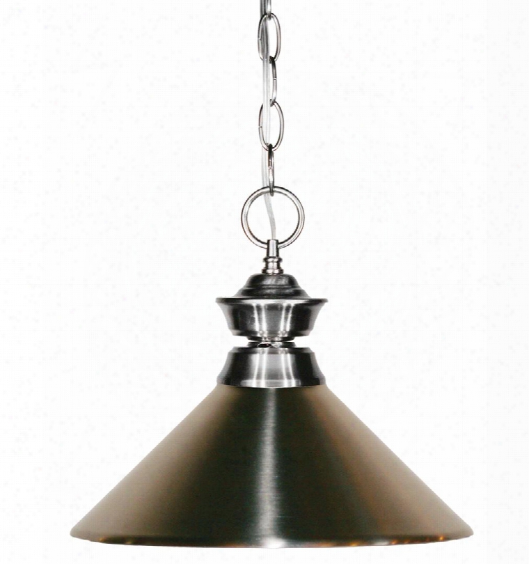 Pendant Lights 100701bn-mbn 14" 1 Light Pendant Traditional Classicalhave Steel Frame With Brushed Nickel Finish In Brushed