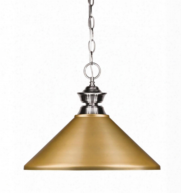 Pendant Lights 100701bn-msg 14" 1 Light Pendant Traditional Classicalhave Steel Frame With Brushed Nickel Finish In Satin