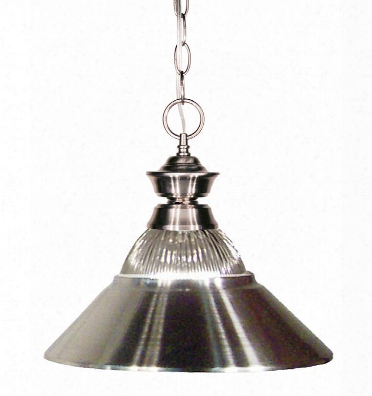 Pendant Lights 100701bn-rbn 14" 1 Light Pendant Traditional Classicalhave Steel Frame With Brushed Nickel Finish In Clear Ribbed And Brushed