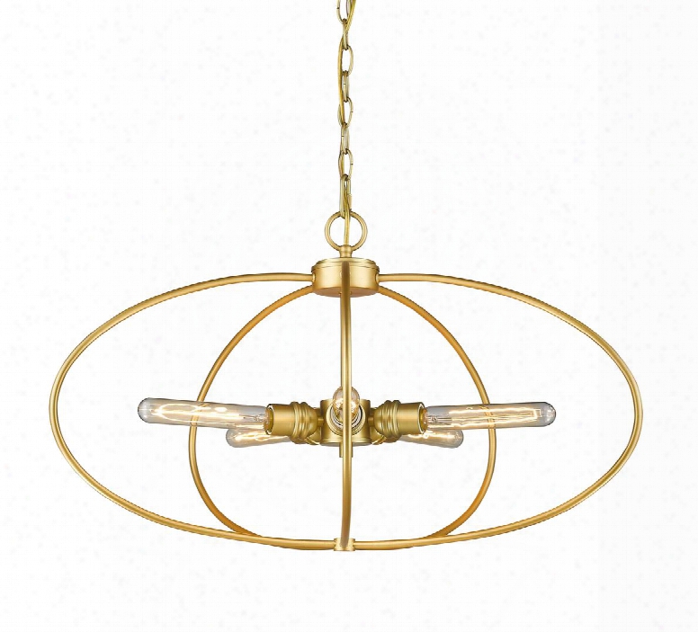 Persis 3000pp-sg 28.25" 5 Light Pendant Contemporary Urban Utilitarianhave Steel  Frame With Satin Gold