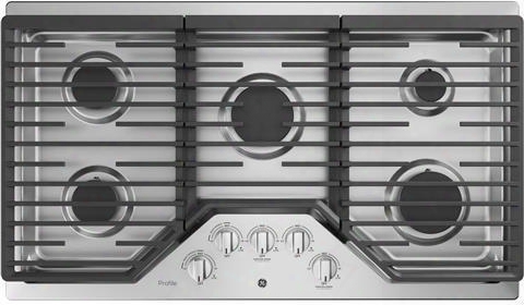 Pgp7036slss 36" Built In Gas Cooktop With 18 000 Btu Burner Sealed Cooktop White Led Backlit Heavy-duty Knobs And Precise Simmer Burner In Stainless