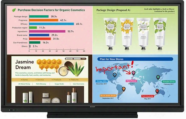 Pn-l703w 70" Interactive Led Display Tv System With Built-in Wireless Presentation Capability 10-point Multi-touch Screen Enhanced Writing Surface With