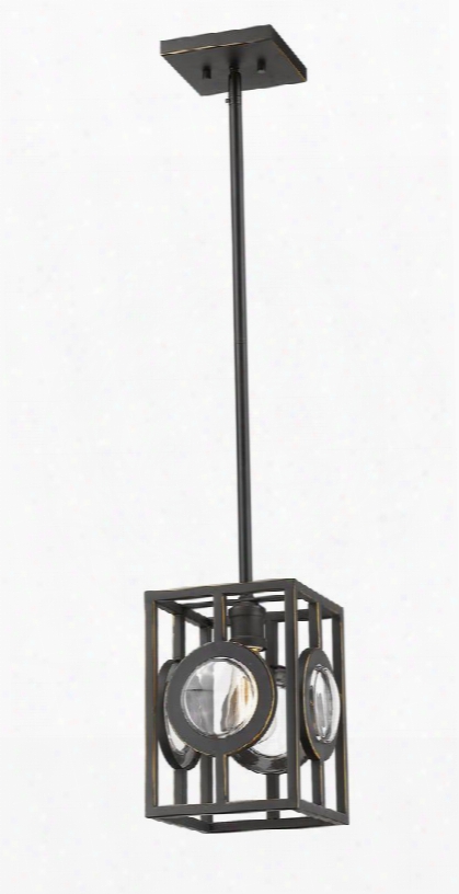 Port 448mp-ob 8.5" 1 Light Mini Pendant Contemporady Utilitarian Nautical Coastalhave Steel Frame With Olde Bronze Finish In Olde