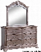 Katrina Collection G9203-M 46" x 47" Mirror with Beveled Glass Carved accents and Wood Veneers in Antiqued
