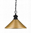 Pendant Lights 100701MB-MSG 14" 1 Light Pendant Traditional Classicalhave Steel Frame with Matte Black finish in Satin