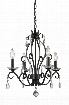 Princess Chandeliers 425MB 17.125" 4 Light Mini Chandelier Shabby Chic Rustic Contemporary Whimsicalhave Steel Frame with Matte Black