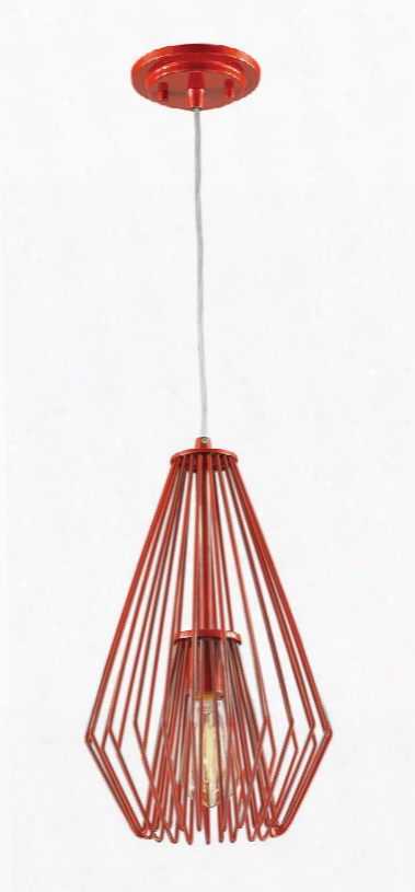 Quintus 442mp-rd 9.25" 1 Lighht Mini Pendant Modern Urban Metropolitan Contemporaryhave Steel Frame With Red Finish In