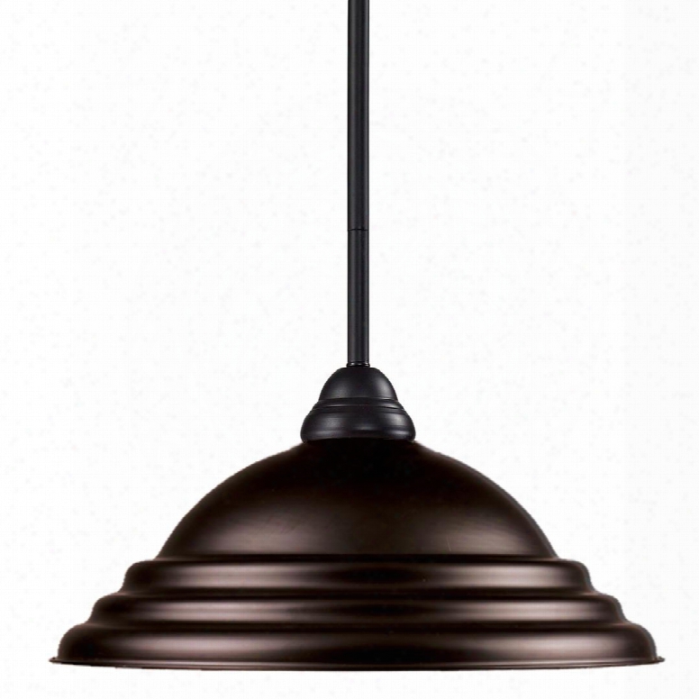 Riviera 2114mp-brz-sbrz 16" 1 Light Pendant Traditional Billiardhave Steel Frame With Bronze Finish In