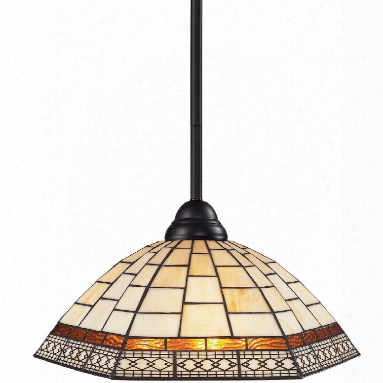 Riviera 2114mp-brz-z14-35 14" 1 Light Pendant Traditional Billiardhave Steel Frame With Bronze Finish In Multi Colored