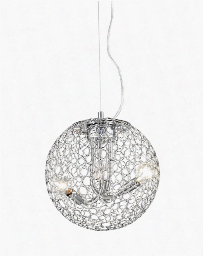 Saatchi 175-12 12" 3 Light Pendant Novelty Whimsicalhave Steel Frame With Chrome Finish In