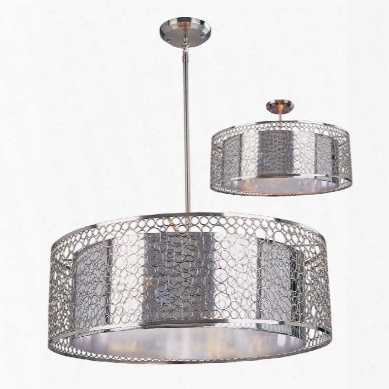 Saatchi 185-26 26" 6 Light Pendant Novelty Whimsicalhave Steel Frame With Chrome Finish In Chrome And