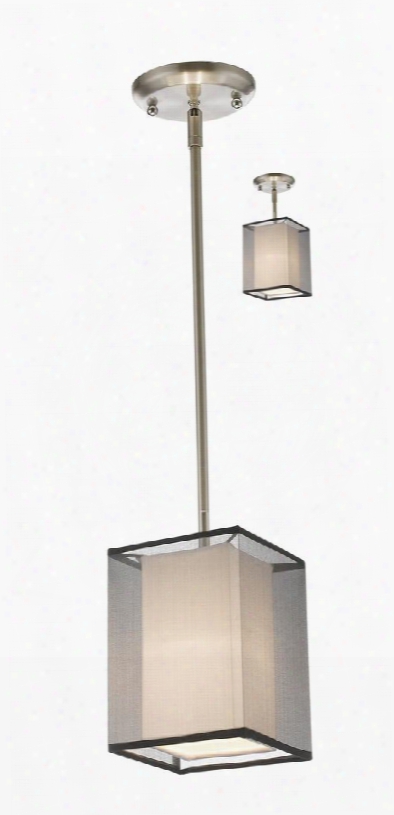 Sedona 193-6bk-c 6" 1 Light Convertible Mini Pendant Contemporary Metropolitanhave Steel Frame With Brushed Nickel Finish In Black Outside; White