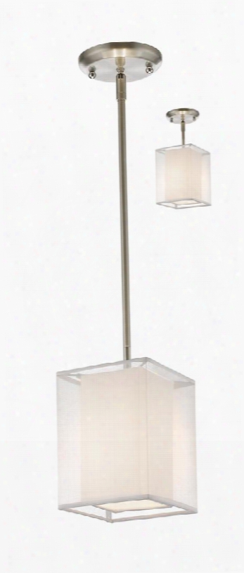 Sedona 193-6w-c 6" 1 Light Convertible Mini Pendant Contemporary Metropolitanhave Steel Frame With Brushed Nickel Finish In White Outside; White