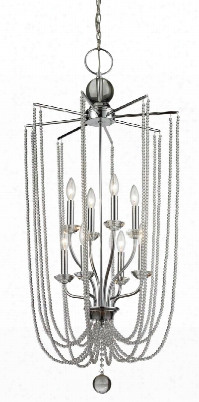 Serenade 429-8c-ch 21" 8 Light Pendant Vintage Restorationahve Steel Frame With Chrome