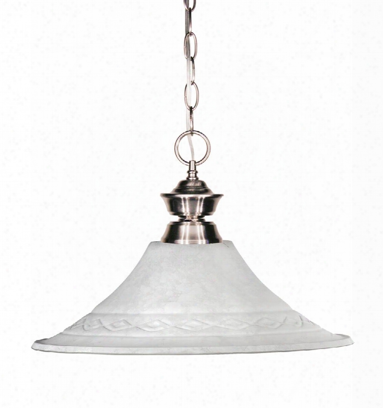 Shark 100701bn-fwm16 16" 1 Light Pendant Novelty Whimsical Billiardhave Steel Frame With Brushed Nickel Finish In White