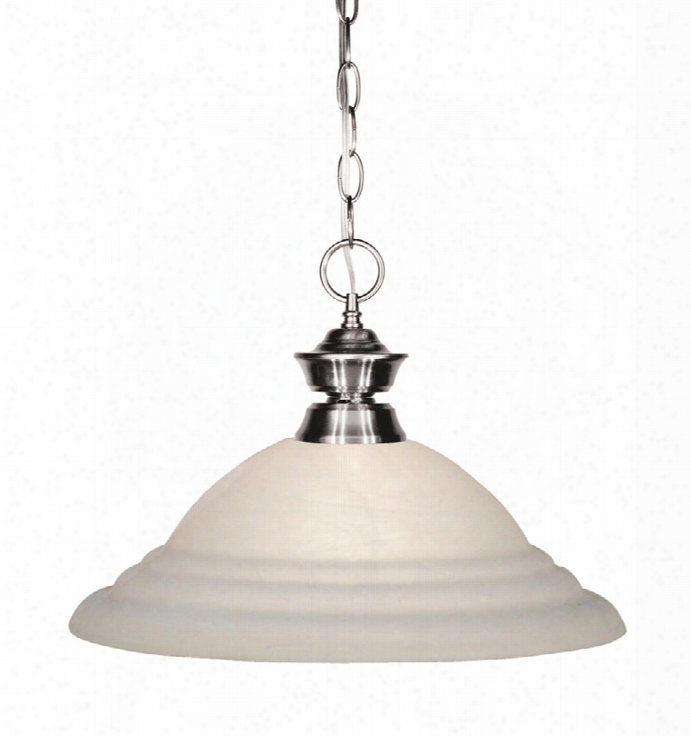 Shark 100701bn-sw16 16" 1 Light Pendant Novelty Whimsical B Illiardhave Steel Frame With Brushed Nickel Finish In White