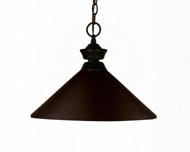 Shooter 100701brz-mbrz 14" 1 Light Pendant Traditional Billiardhave Steel Frame With Bronze Finish In