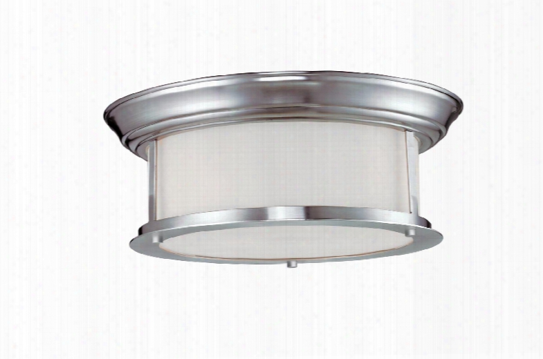 Sonna 2002f13-bn 13.25" 2 Light Ceiling Coastal Nautical Seasidehave Steel Frame With Brushed Nickel Finish In Matte