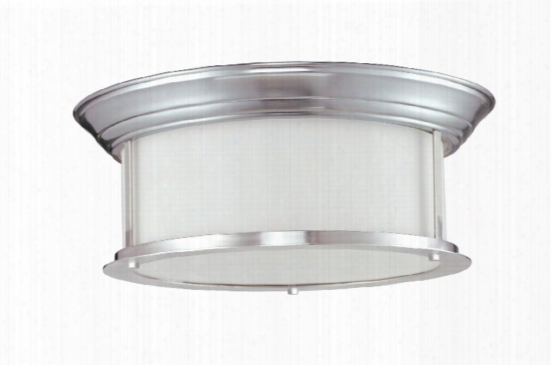 Sonna 2002f16-bn 15.5" 3 Light Ceiling Coastal Nautical Seasidehave Steel Frame With Brushed Nickel Finish In Matte