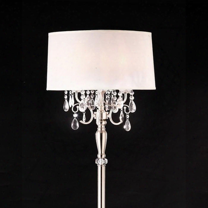 Sophy L95109f Floor Lamp With Crystal Lamp Metal Base Shade Size: 18" X 18" X 9.25" Max Watt: 40w Each In