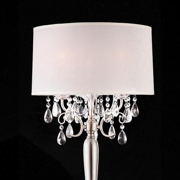 Sophy L95109t Table Lamp With Crystal Lamp Metal Base Shade Size: 17" X 17" X 8.5" Max Watt: 40w Each In