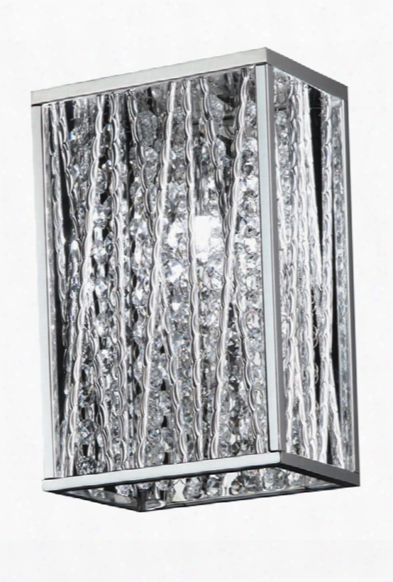 Terra 872ch-1s-led 6" 1 Light Wall Sconce Contemporary Metropolitanhave Steel Frame With Chrome Finish In