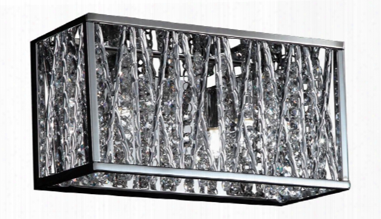 Terra 872ch-2v-led 11" 2 Light Vanity Light Contemporary Metropolitanhave Steel Frame With Chrome Finish In