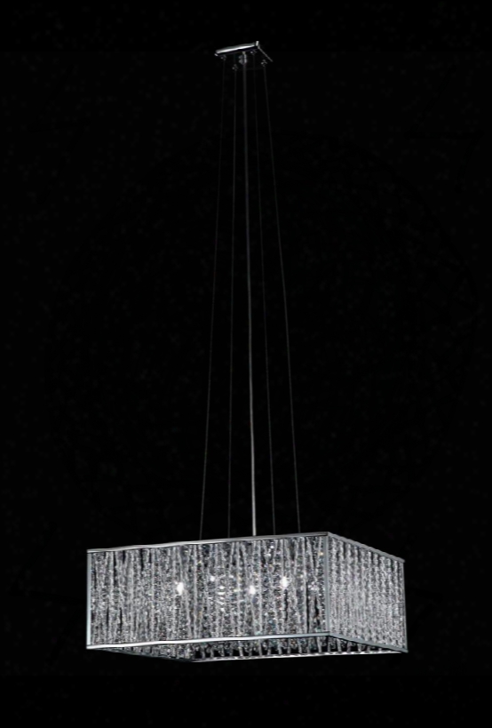 Terra 872ch-p 19.75" 5 Light Pendant Contemporary Metropolitanhave Steel Frame With Chrome Finish In