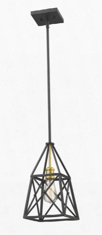 Tressle 447mp-bzgd 8" 1 Light Mini Pendant Contemporary Utilitarian Urban Architecturalhave Steel Frame With Bronze Gold Finish In Bronze