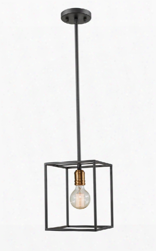 Troubadour 8001-8mp-brz 8" 1 Light Mini Pendant Contemporary Utilitarian Urban Architecturalhave Steel Frame With Bronze