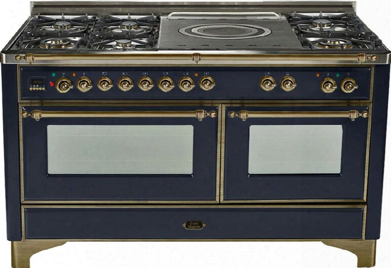 Um-150-sdmp-n-y 60" Dual Fuel Range With Oiled Bronze Trim French Top 6 Semi-sealed Burners Multi-function European Convection Oven Electric Oven