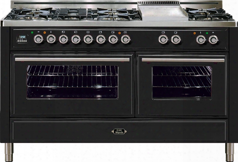 Umt150fdmpn 60" Freestanding Dual Fuel Range With 7 Sealed Burners 2 Convection Ovens 5.99 Cu. Ft. Total Oven Capacity Rotisserie Electronic Clock And