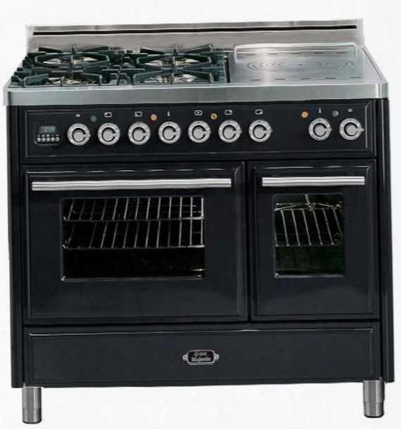 Umtd100sdmpn 40" Freestanding Dual Fuel Range With 4 Sealed Burners French Cooktop 3.88 Cu. Ft. Total Oven Capacity Warming Drawer Rotisserie Digital