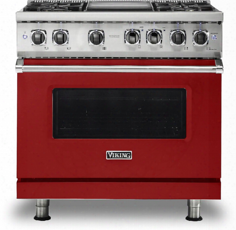 Vdr5364garlp 36" 5 Series Liquid Propane Dual Fuel Self-clean Sealed Burner Range With 4 Brass Sealed Burners Griddle 60000 Btu 5.6 Cu. Ft. Self Clean