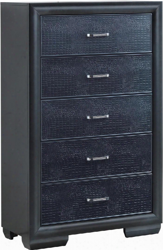 Vella Collection G5650-ch 35" 5-drawer Chest With Crocodile Texture Dovetailed Drawers And Wood Veneers In