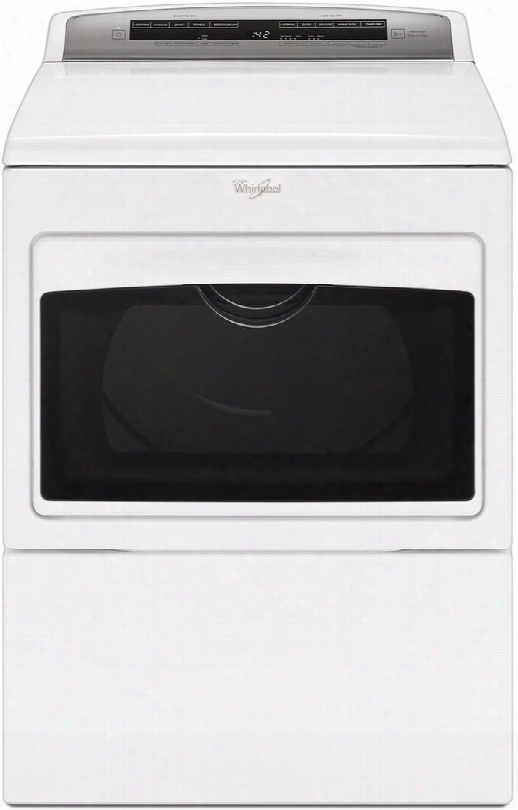 Wed7500gw 27" 7.4 Cu. Ft. Large Capacity Electric Dryer With Hamper Door Accudry Sensor Drying Sanitize Cycle Interior Lighting Wrinkle Shield In